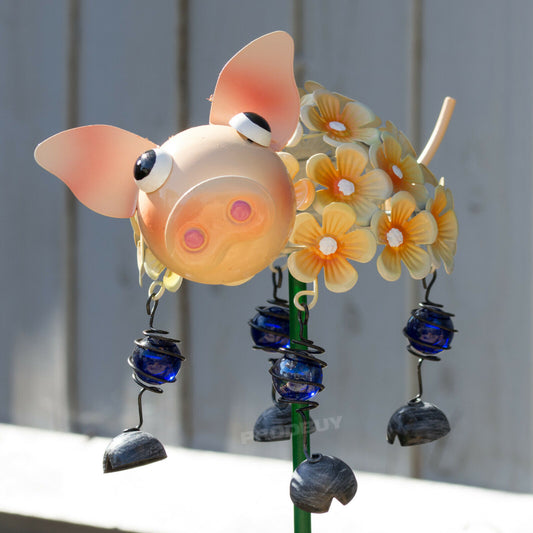 Tall Metal Pig Garden Stake Ornament