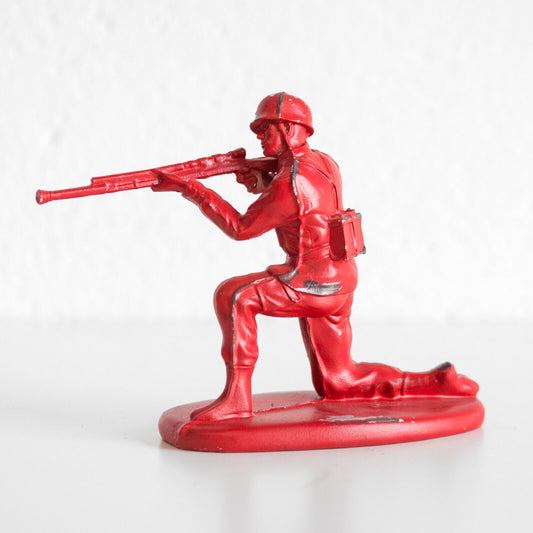 Small Resin Red Toy Soldier Figure