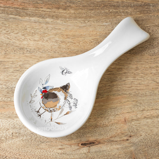 Country Hens Ceramic Spoon Rest 20cm