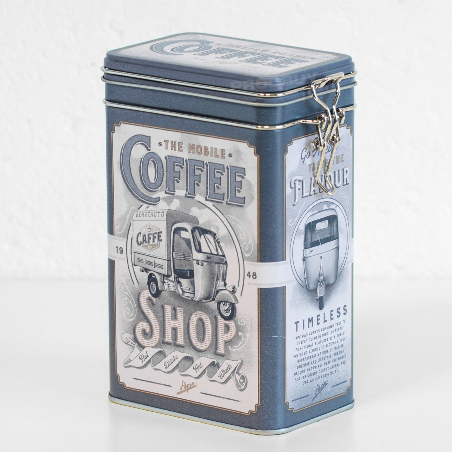 Retro 'Mobile Coffee Shop' 1.3 Litre Storage Tin