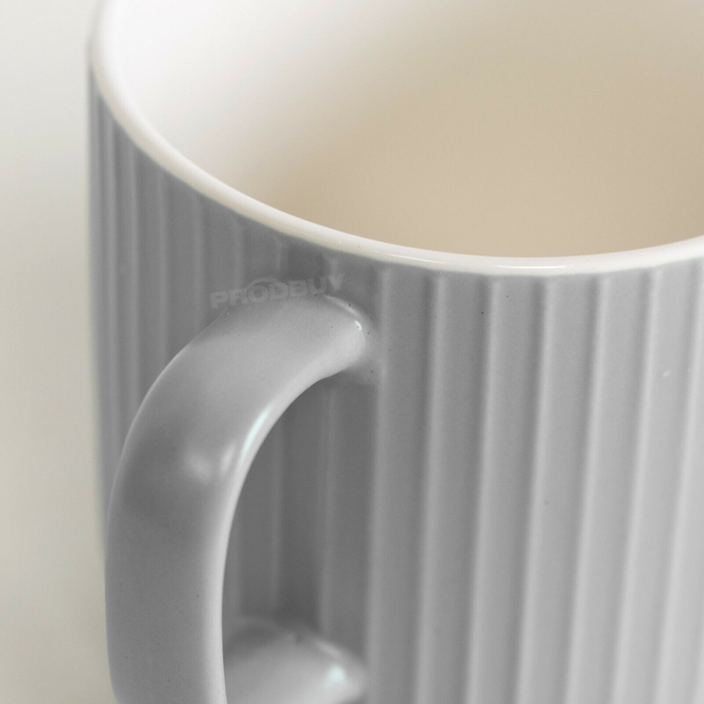 Set of 2 Grey Embossed Lines Mugs