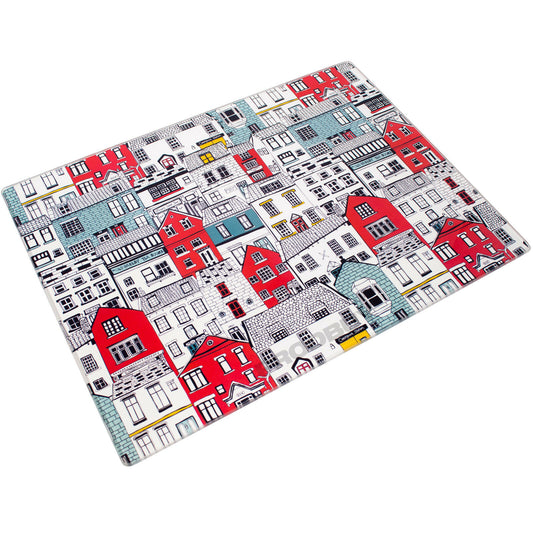 Coastal Houses Glass Chopping Board 40cm x 30cm