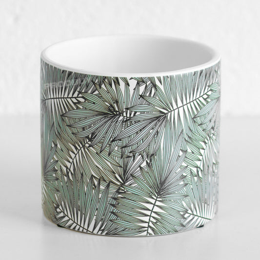 Palm Leaf Medium 13cm Ceramic Plant Pot