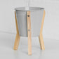 Small 18cm Plant Pot Wood Stand Grey Metal 10cm