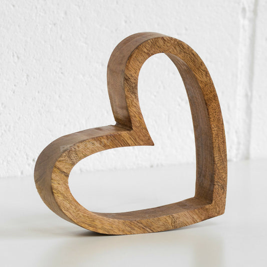 Small Carved Wooden Love Heart Ornament