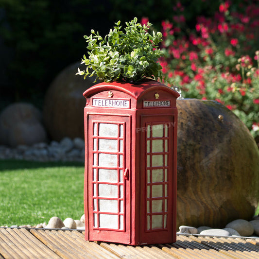 Red Telephone Box Garden Planter 38cm Tall