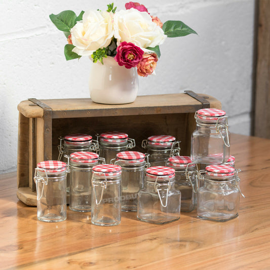 Set of 12 Small Spice Jars 90ml Clip Top