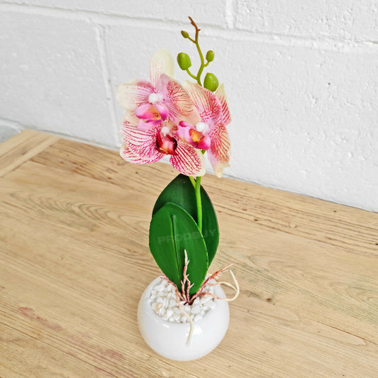 Artifical Pink Orchid House Plant In Pot