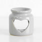 Set of 2 Grey Heart Tealight Candle Oil Burners