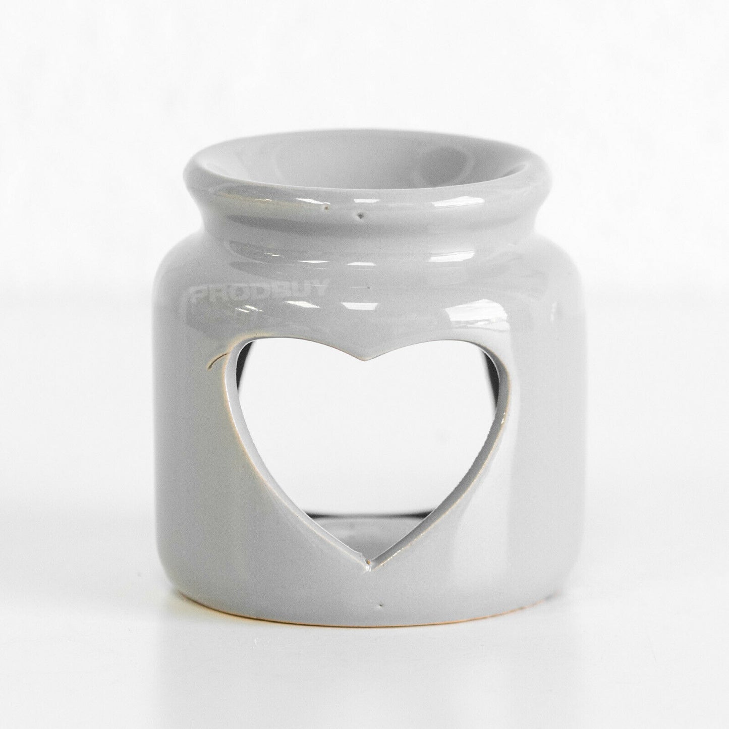 Set of 2 Grey Heart Tealight Candle Oil Burners