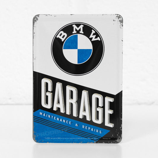 Small 'BMW Garage' Metal Wall Sign