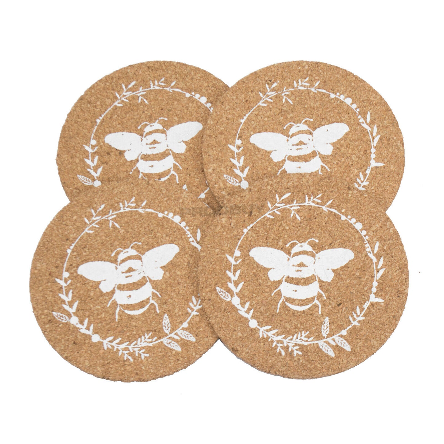 Set of 4 Round Bee Pattern Placemats & Coasters