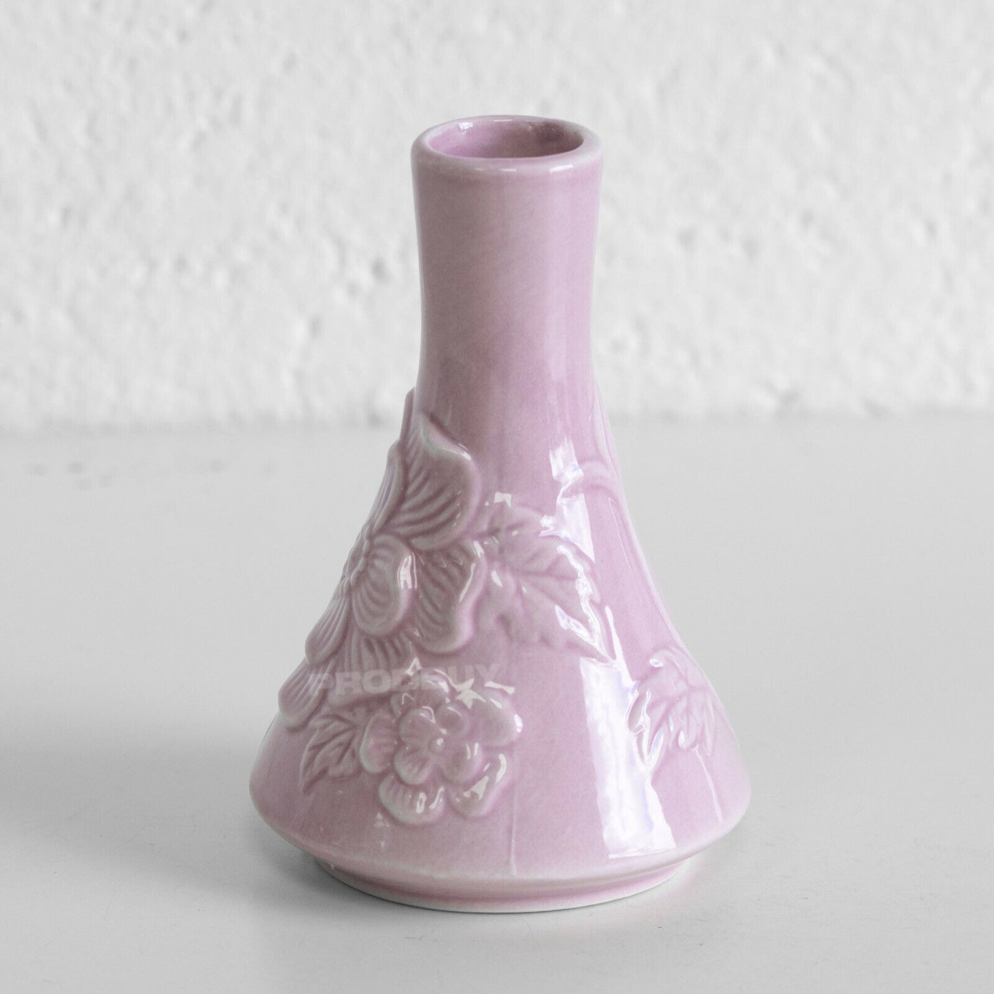 Set of 2 Mauve Ceramic Mini Floral Decorative Vases