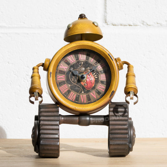 Steampunk Robot Table Clock 23cm Tall