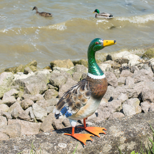Large Metal Duck Garden Ornament