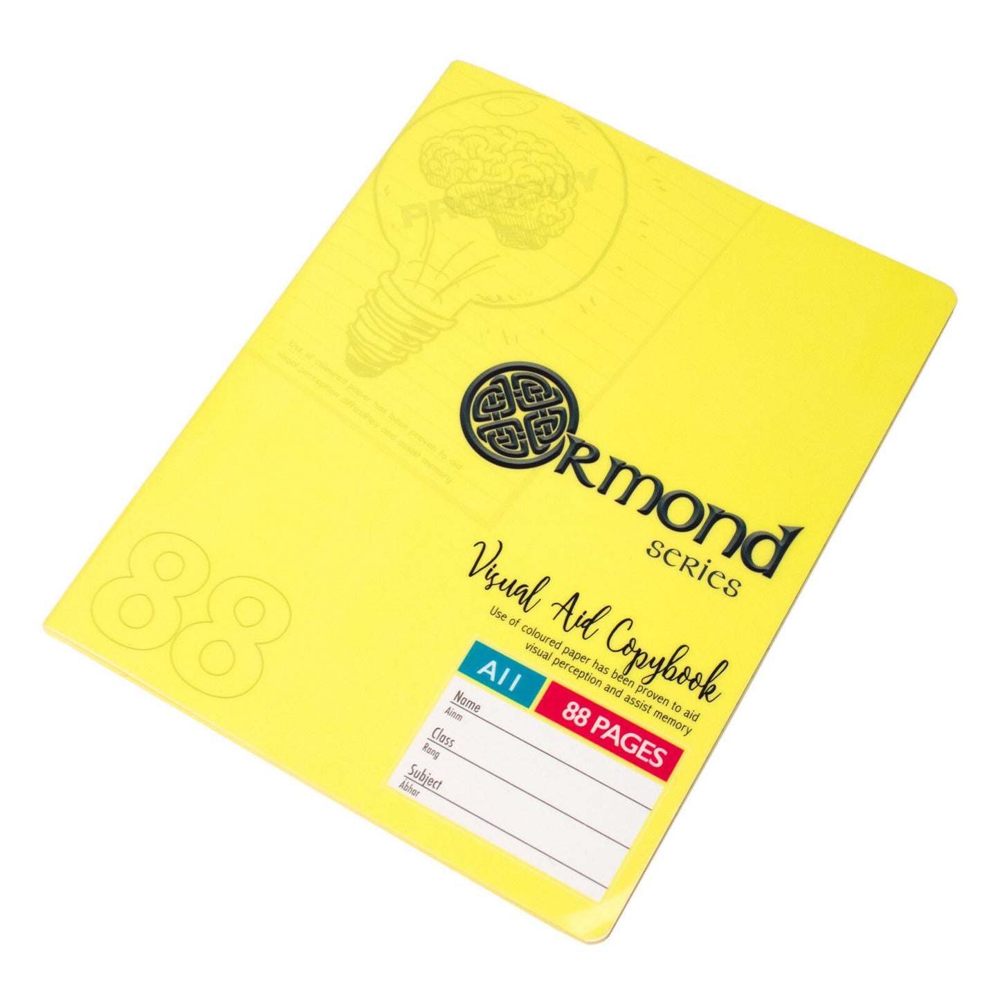 Pack of 3 Memory Aid A5 Yellow Paper 88 Page Notebooks