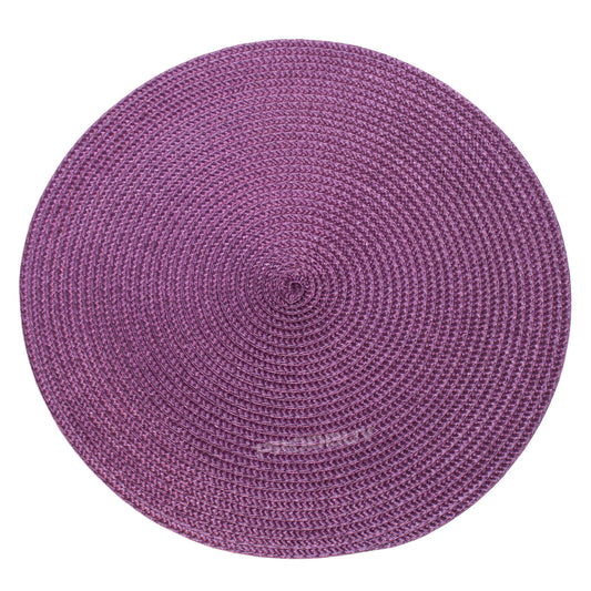 4 x 30cm Round Woven Purple Fabric Placemats Place Setting Mats