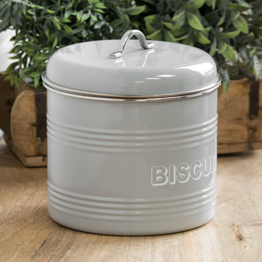 Grey Biscuit Barrel 3.5 Litre Storage Jar