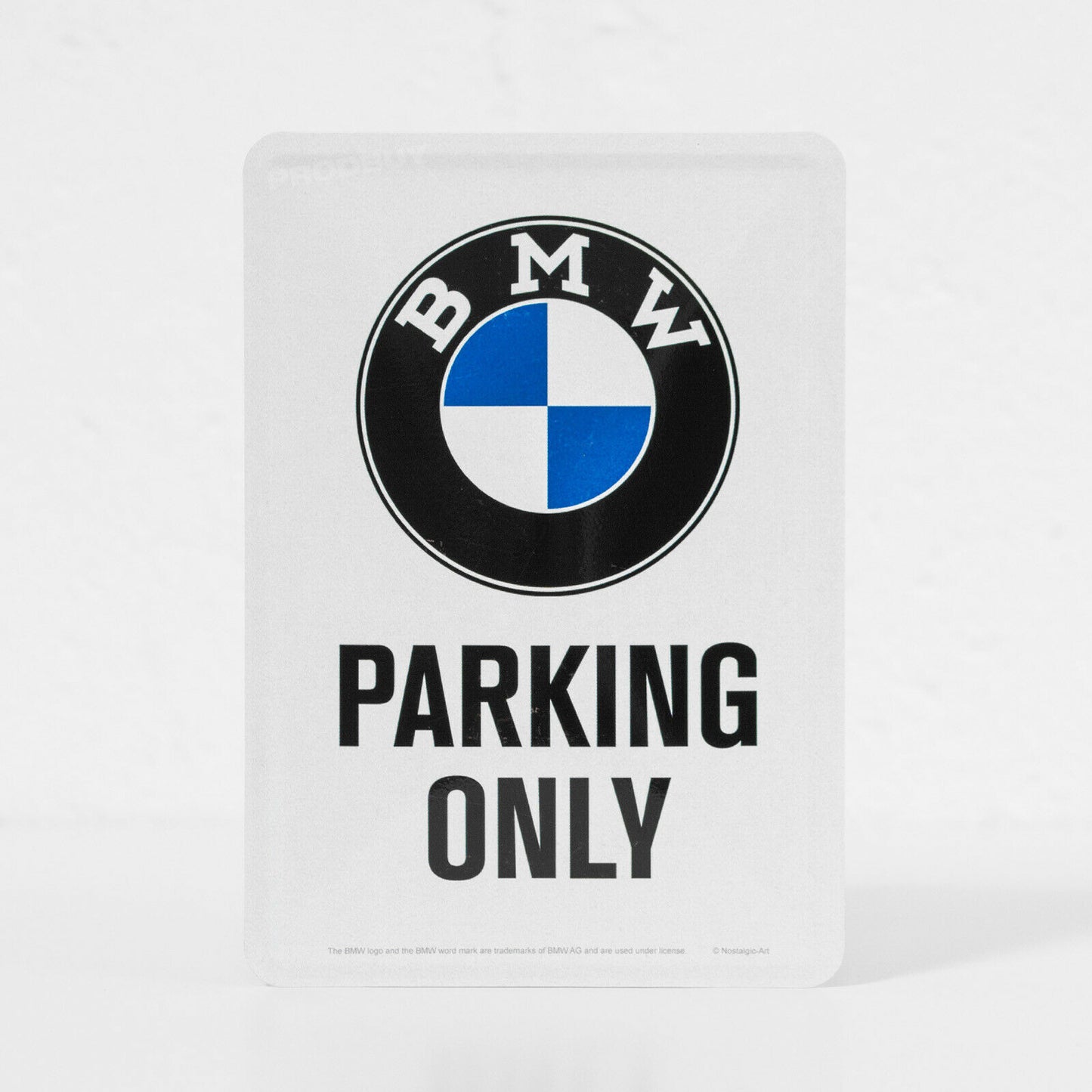 Small 'BMW Parking Only' Metal Wall Sign