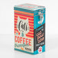 Cats & Coffee Retro Clip Top 1.3 Litre Storage Tin
