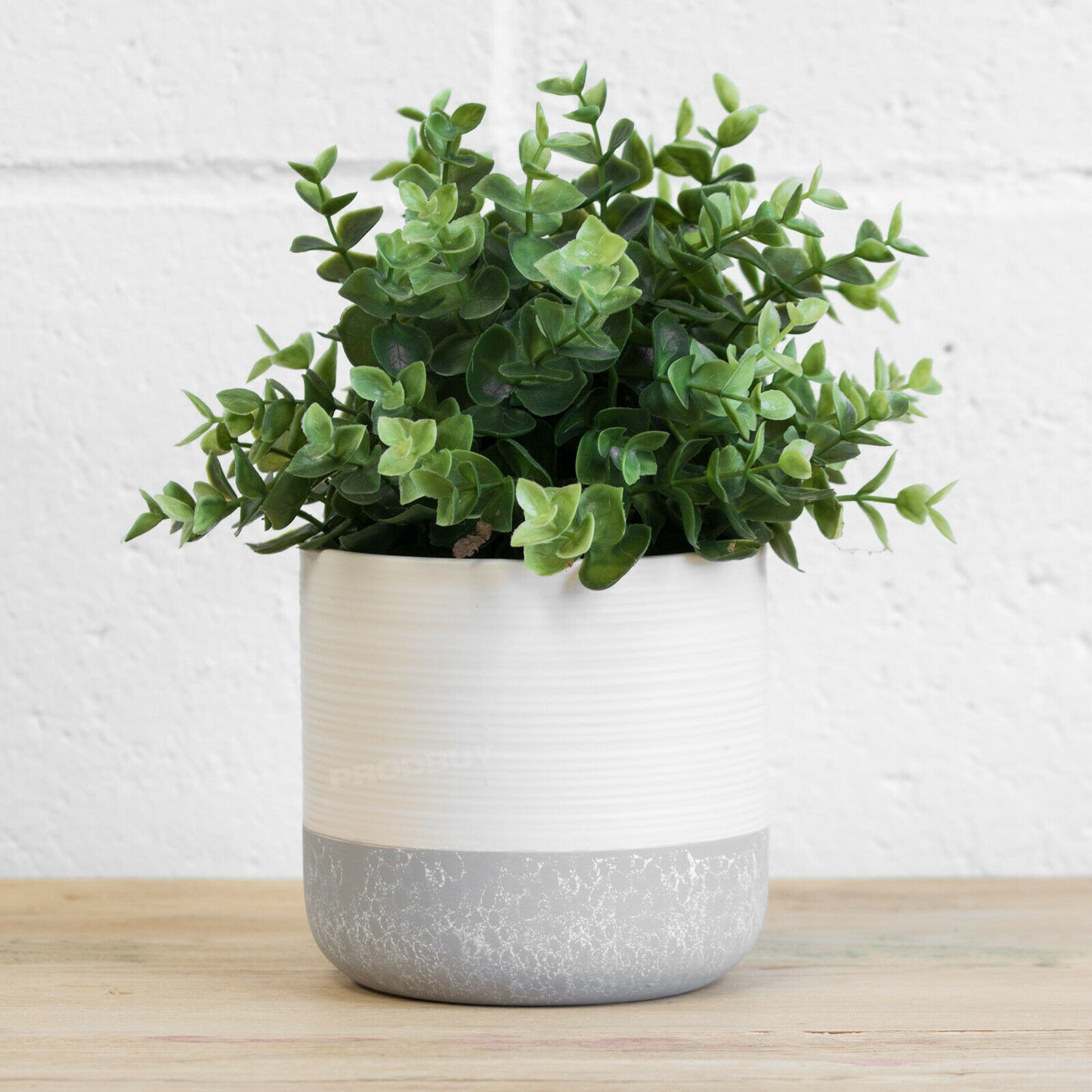 White & Grey Small Ceramic Indoor 12cm Plant Pot