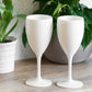 Set of 4 White Glossy Polycarbonate Plastic Wine Glasses