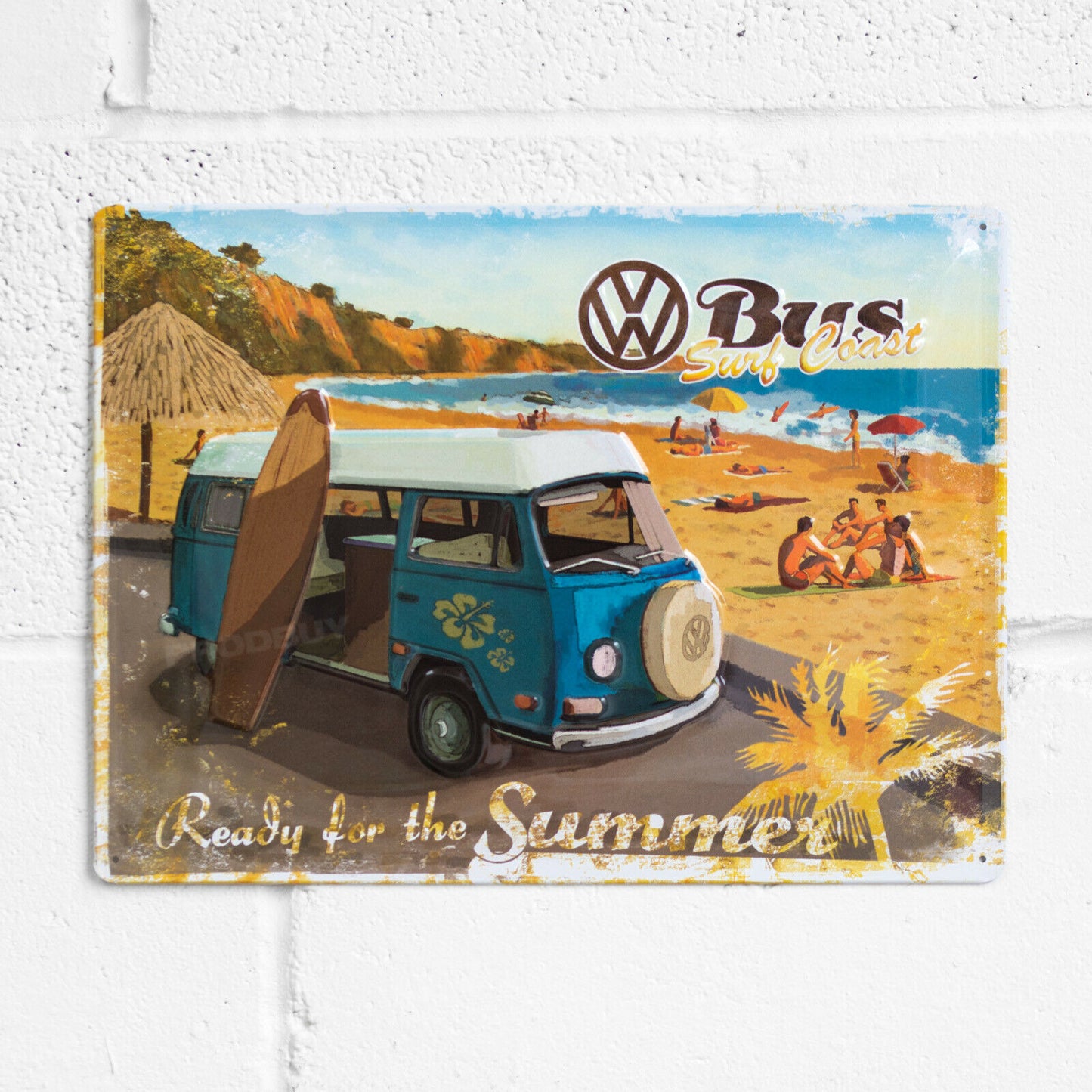 Volkswagen 'Ready For The Summer' Metal 40cm Wall Sign