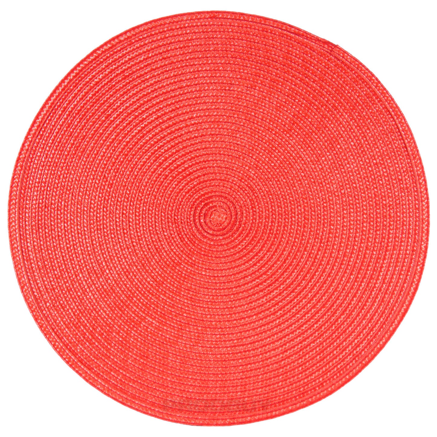Set of 4 Round Woven Red Table Placemats