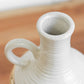 Grey Ceramic Vase With Rattan Detail 33cm Tall
