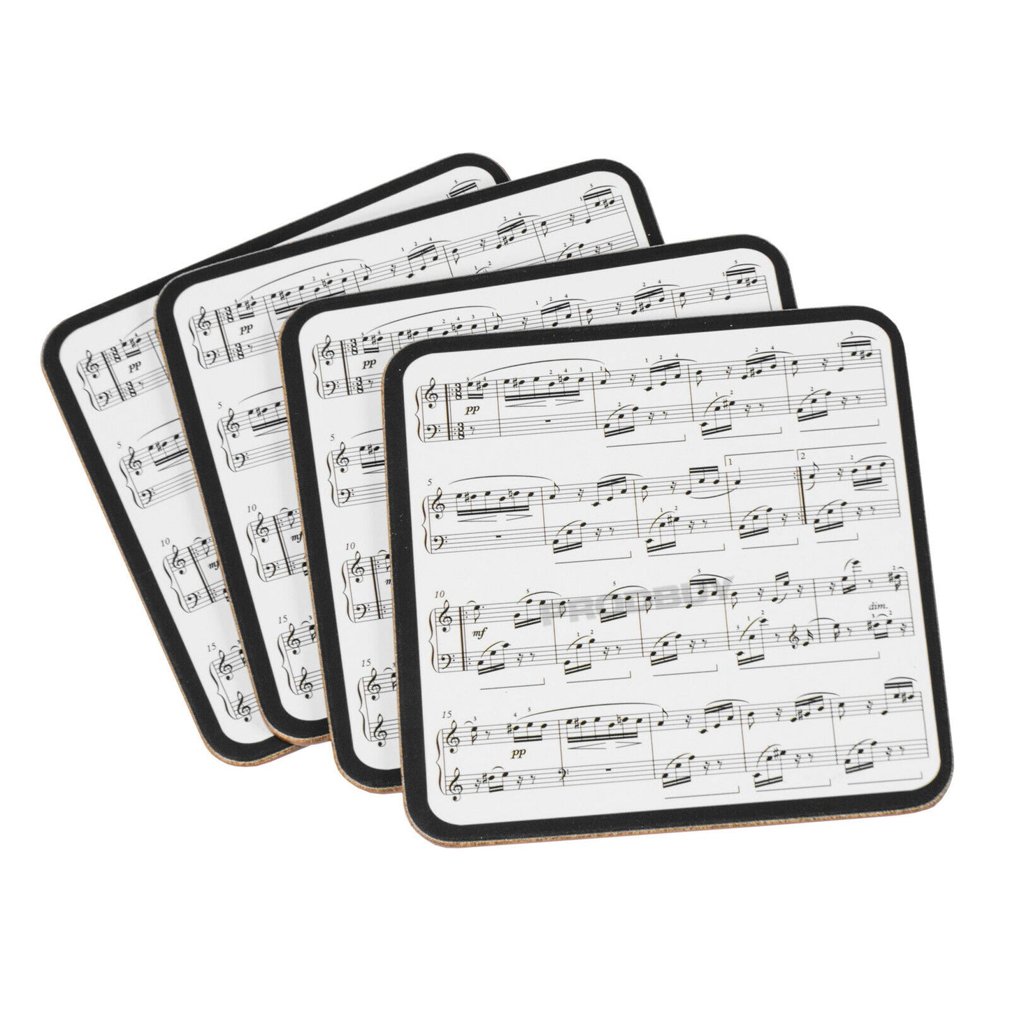 Set of 4 Music Piano Sheet Notes Placemats & Coasters Table Settings Mats