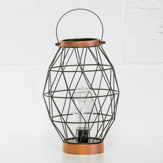 Geometric LED Lantern Cage Design 29cm Mood Lamp