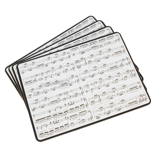 Set of 4 Music Piano Sheet Notes Placemats & Coasters Table Settings Mats