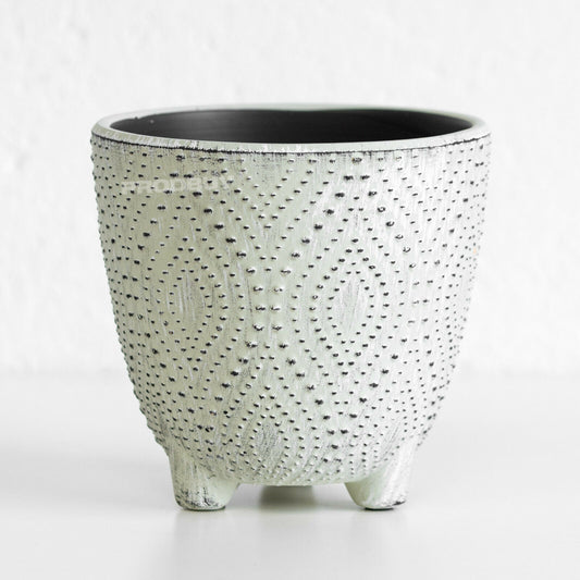 Ceramic Indoor Small 12cm Plant Pot Embossed Spotty Design