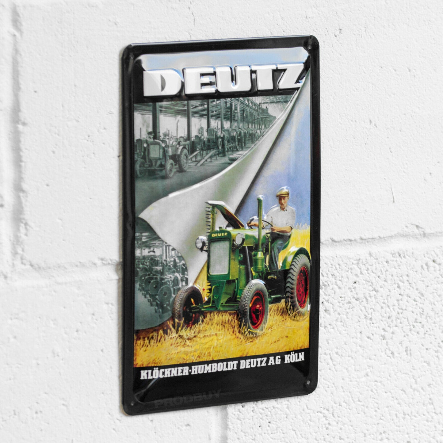 Deutz Tractor 30cm Metal Wall Sign Retro Farm Garage Plaque Art Gift