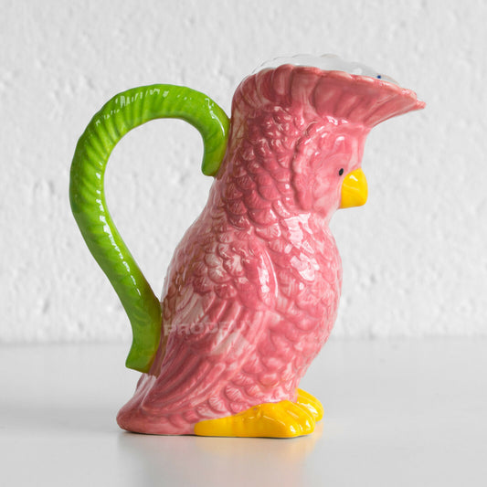 Pink Parrot Jug Decorative Vase Ornament