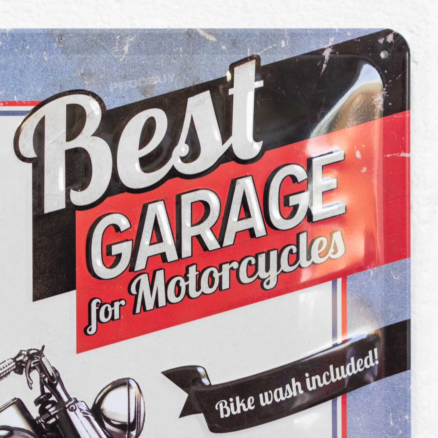 'Best Garage For Motorcycles' 40cm Retro Metal Wall Sign