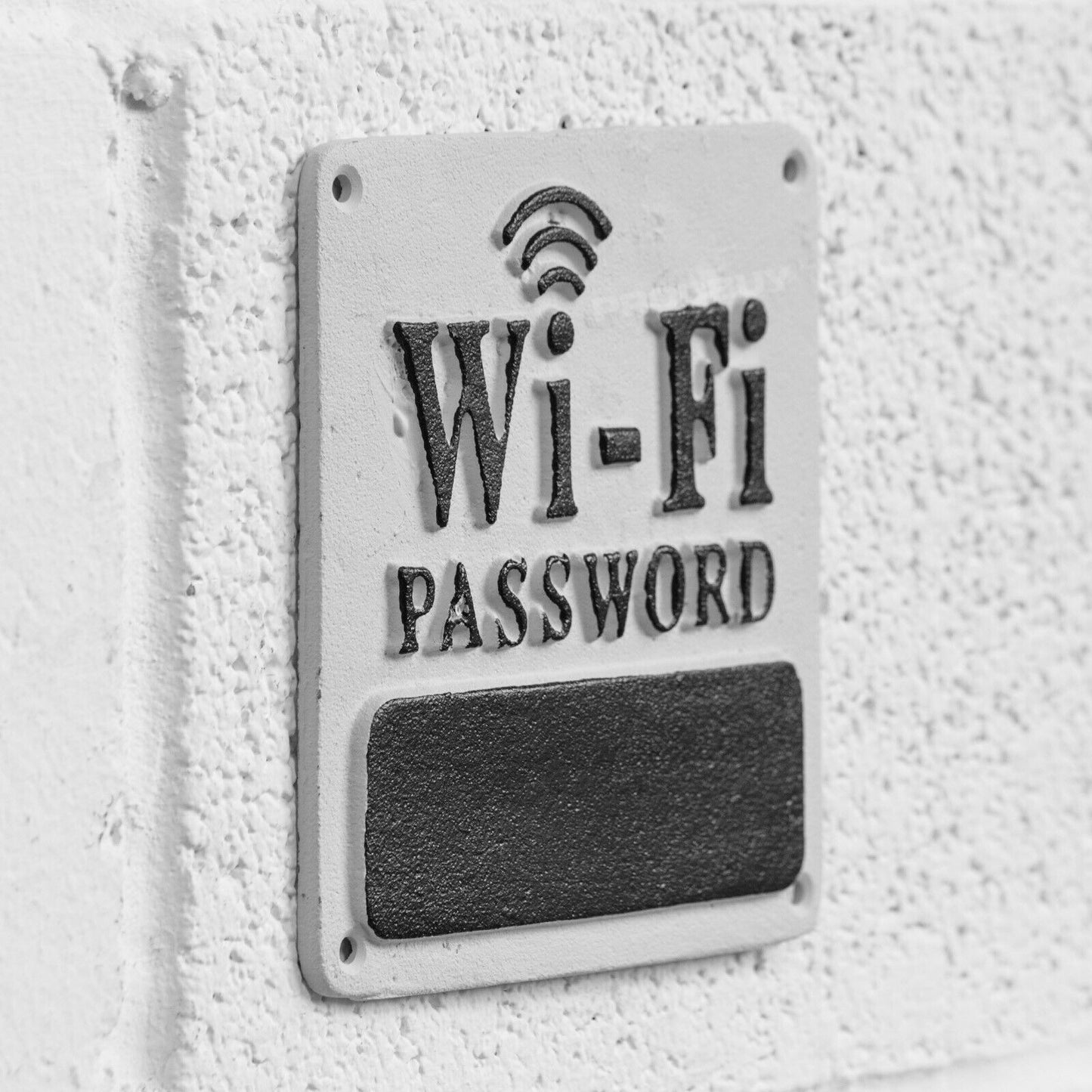 Cast Iron 'Wi-Fi Password' Wall Sign