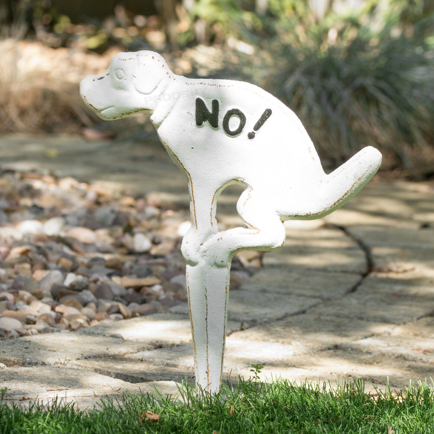 Cast Iron 'No!' Dog Fouling Lawn Sign Stake