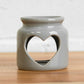 Grey Heart 10cm Tealight Candle Wax Melt Burner