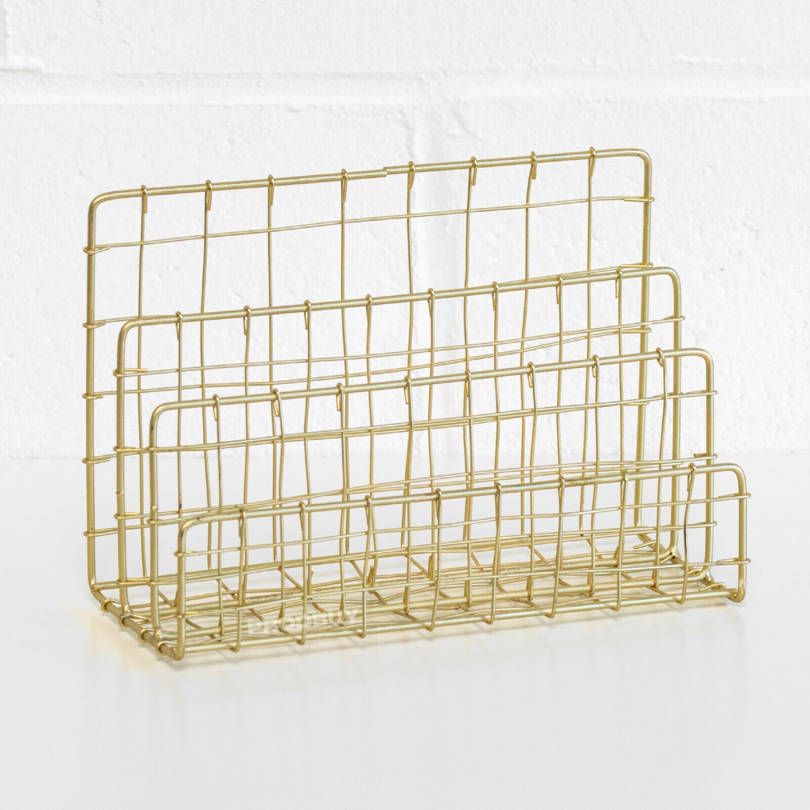 Gold Wire Letter Rack 3 Compartment – Robert David Home