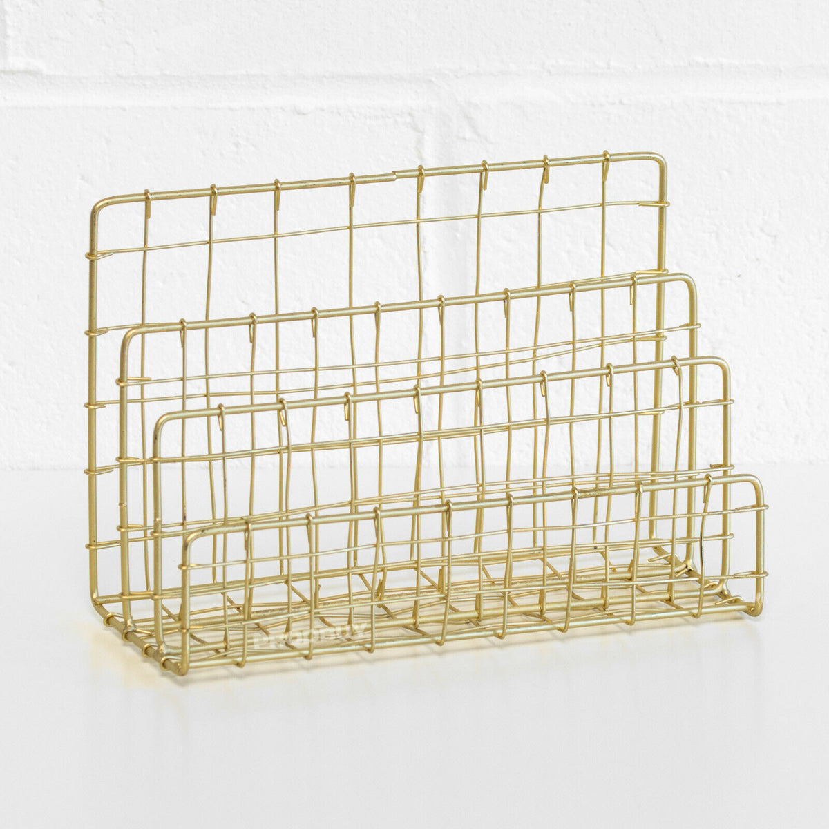 Letter Rack Gold Gold Wire Letter Rack 3 Compartment – Robert David Home