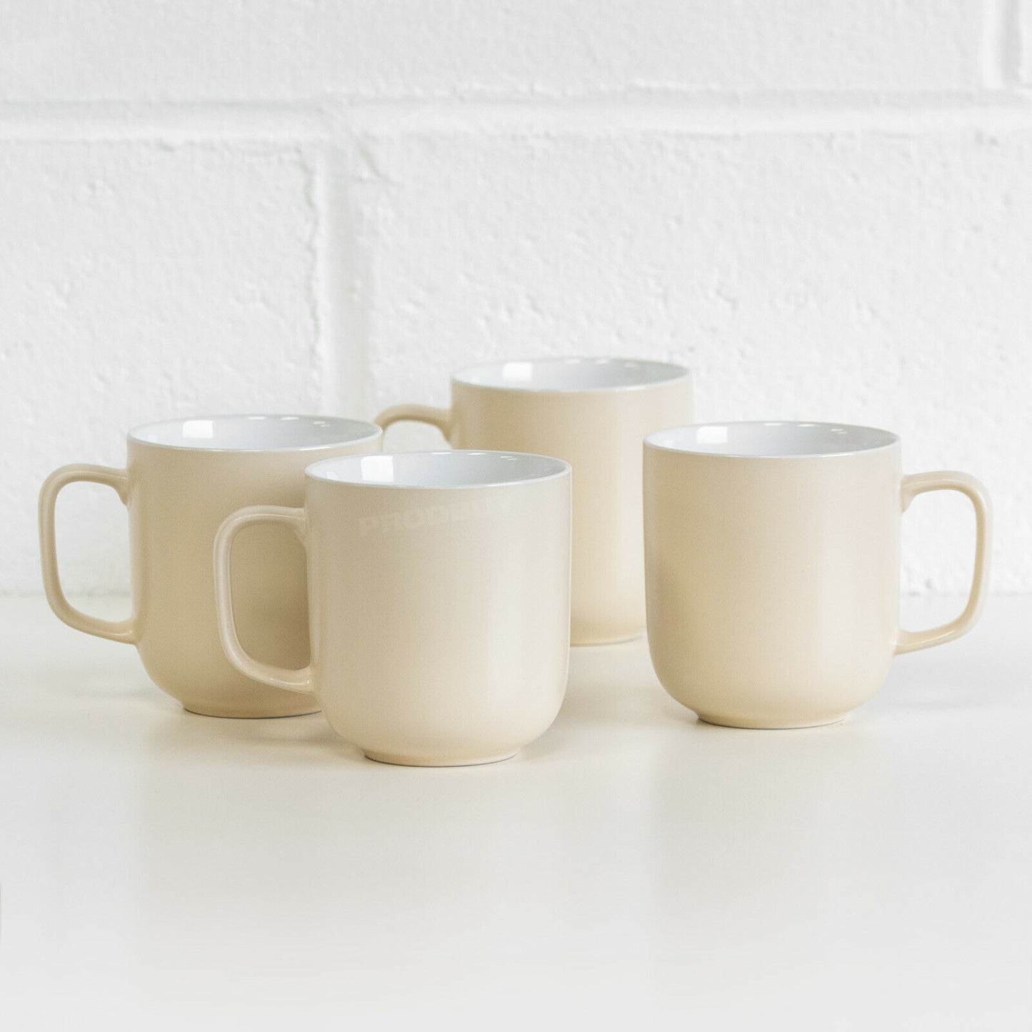 Set of 4 Brights Colour 14oz Fine Stoneware Barrel Mugs Tea Coffee Latte Cups