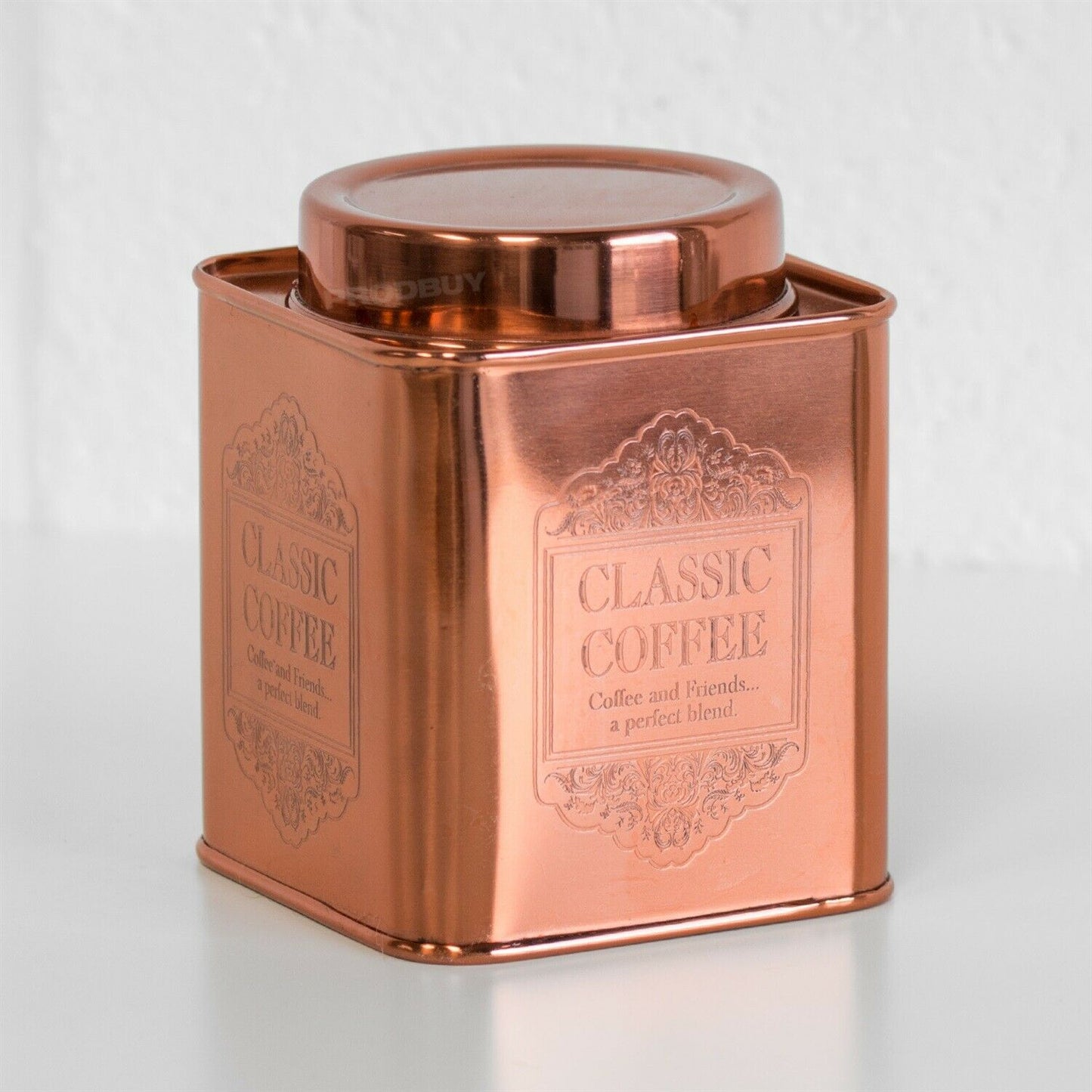 Copper Coloured Tea Coffee Sugar Canisters Storage Jars Set