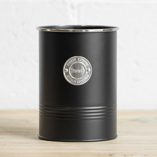 Metal Matt Black Kitchen Utensil Jar Storage Pot