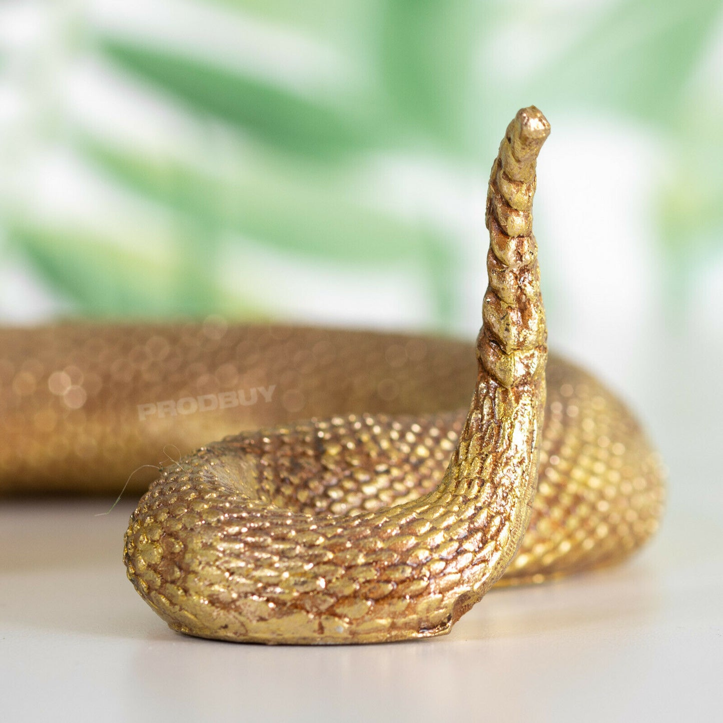 Gold Resin 18cm Coiled Snake Ornament