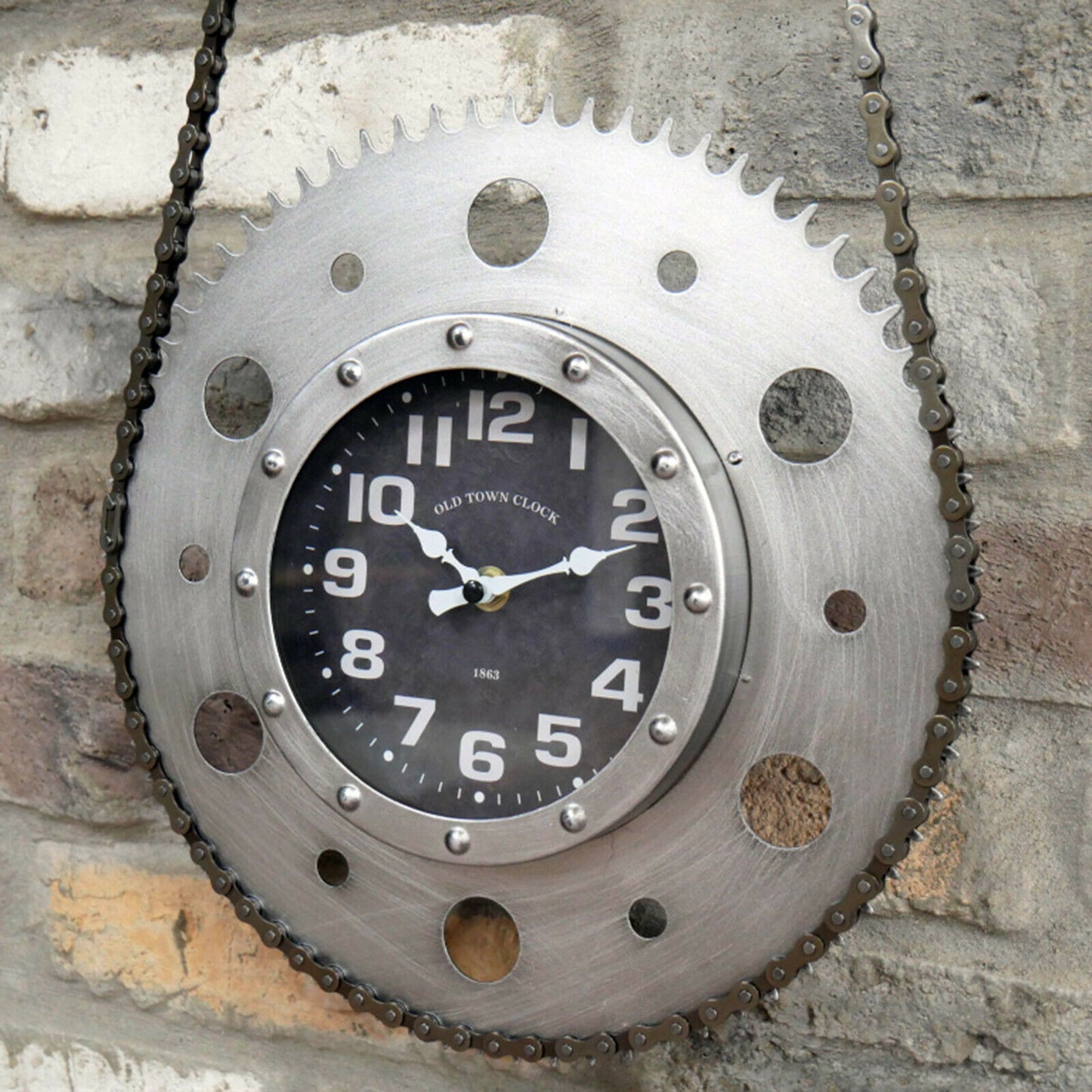 Industrial Style Bike Chain Wall Clock