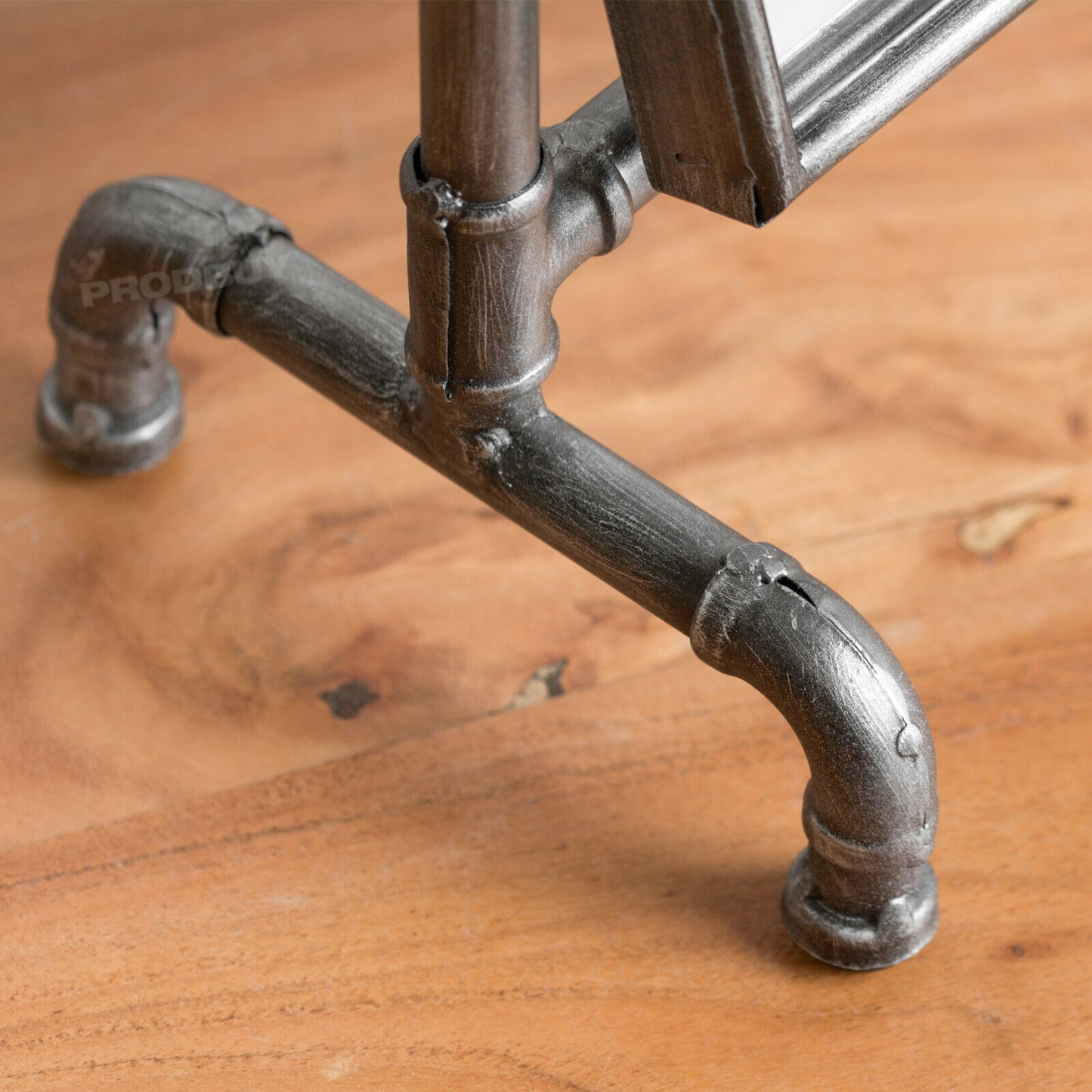 Steampunk Table Mirror Adjustable Tilting 38cm Pipe Design