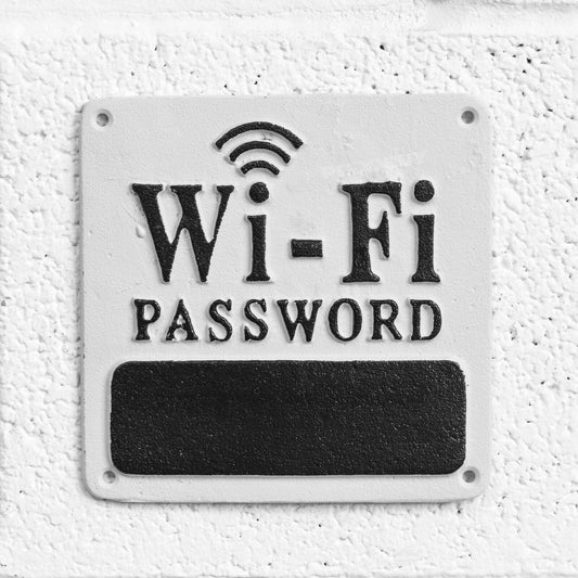 Cast Iron 'Wi-Fi Password' Wall Sign