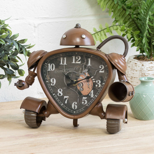 Steampunk Robot Metal Table Clock