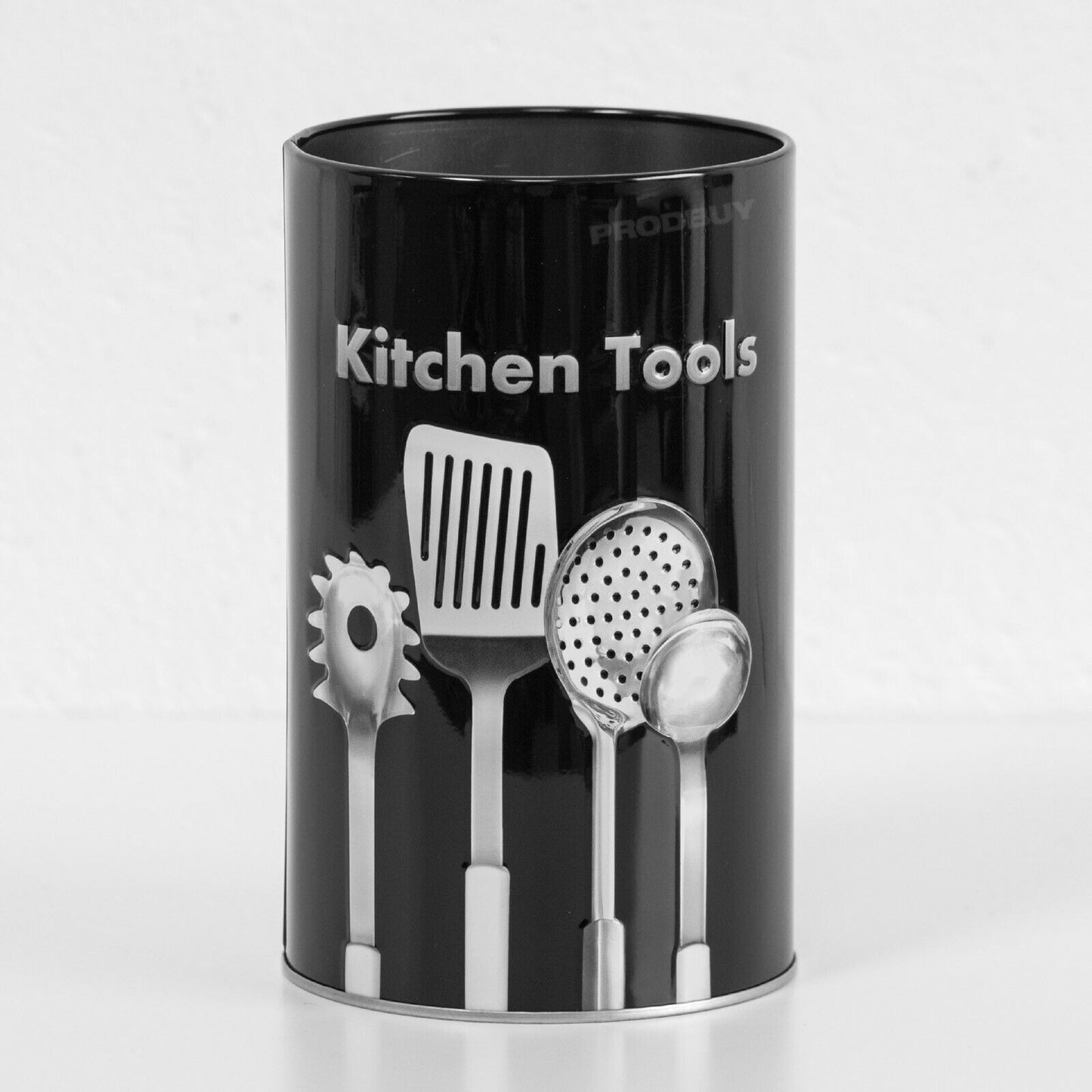 Black Metal 'Kitchen Tools' Utensil Storage Pot